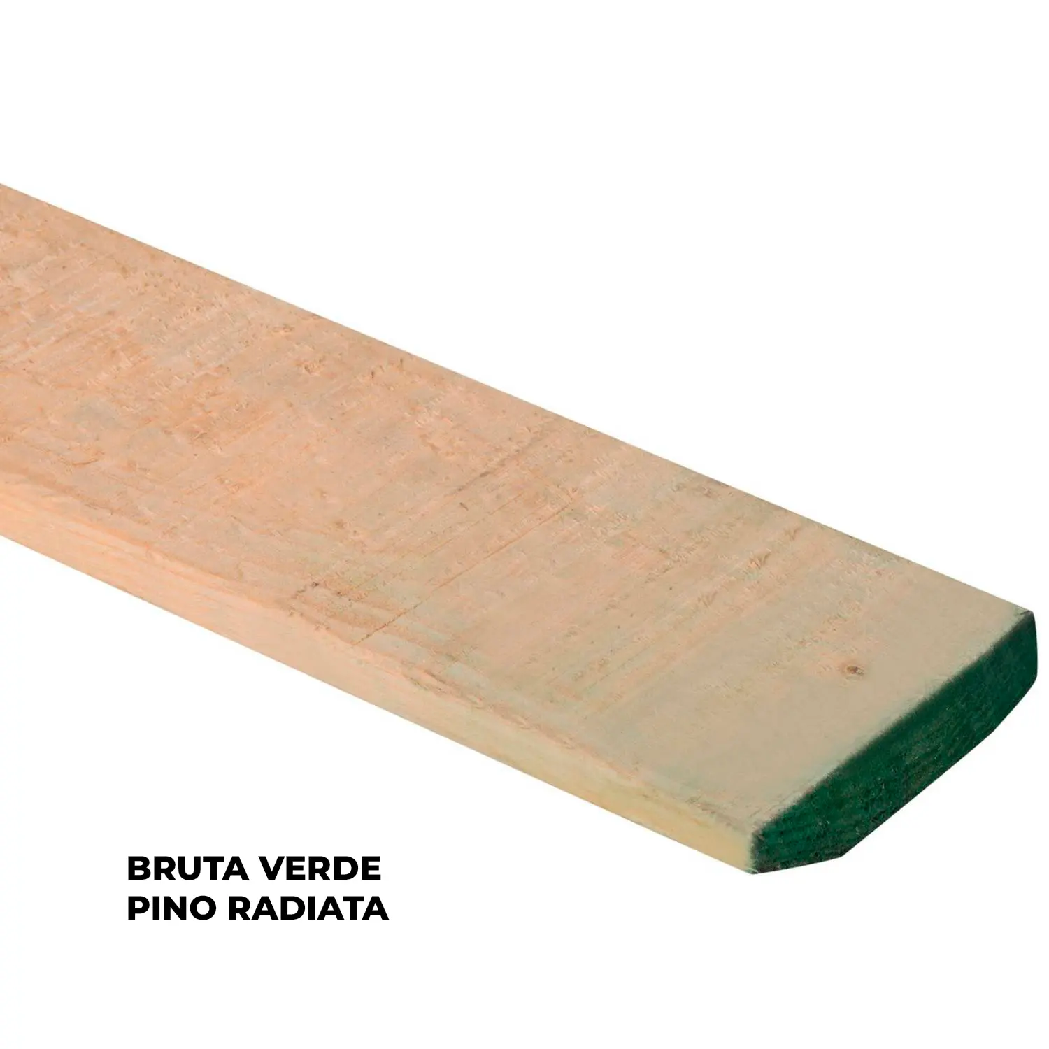 Tabla Tapa Canteada Bruta Verde 1" x 4" x 3,20 mt
